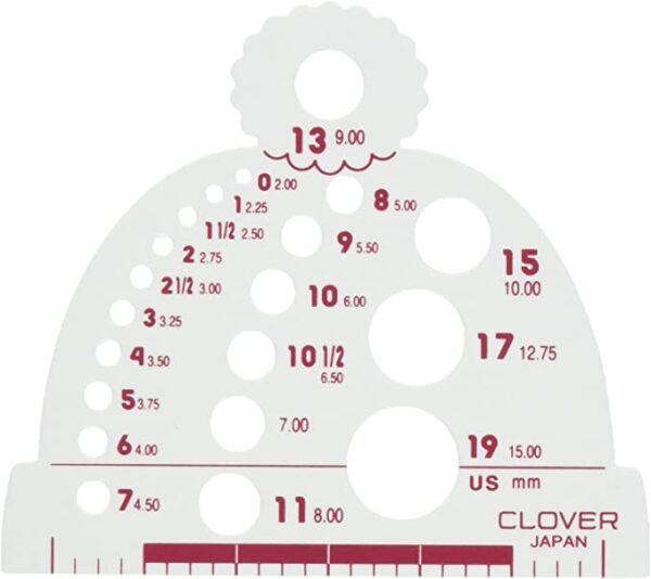 Knitting Needle Size Gauge