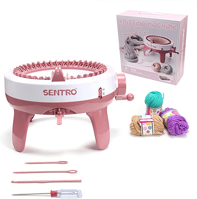 SENTRO 40 Needles Knitting Machine with Row Counter and Plain/Tube Weave  Conversion Key, Efficiently DIY Scarf Hat Sock