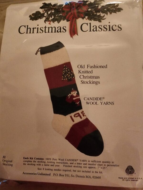 Christmas Stocking Knitting Kit - Original Santa & Tree - Image 2