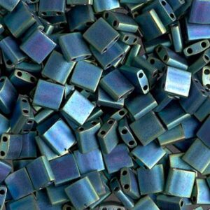 Miyuki Tila 5mm Beads - Matte Metal Blue Green