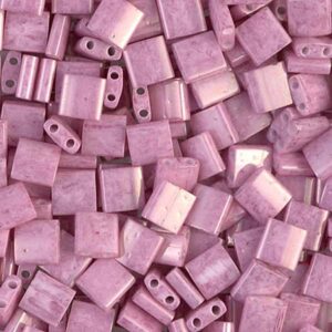 Miyuki Tila 5mm Beads - Opaque Antique Rose Luster