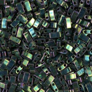 Miyuki Tila 5mm Beads - Metallic Green Iris